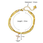 Stainless Steel Gold-Plated Anklet for Women - Piña Colada