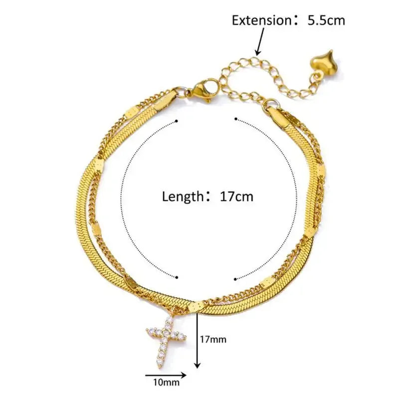 Stainless Steel Gold-Plated Anklet for Women - Piña Colada