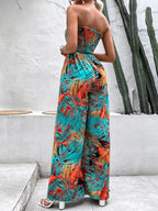 Summer Boho Wide Leg Printed Loose - Piña Colada