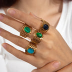 Colorful Stone Open Band Ring - Piña Colada