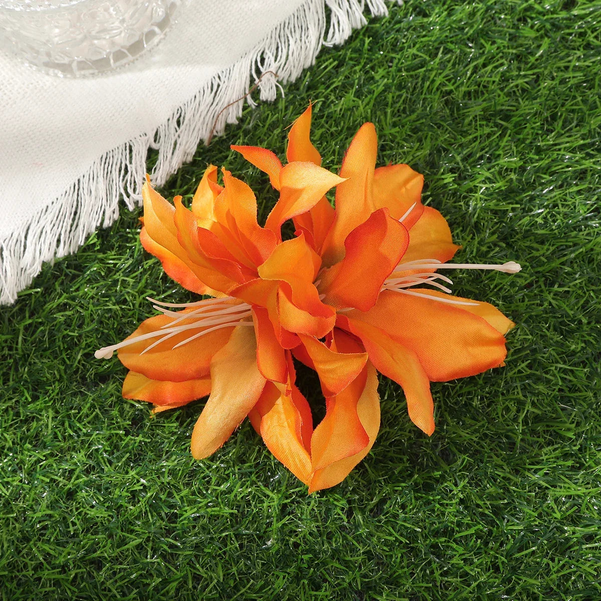 Orchid Flowers Hair Clips - Piña Colada