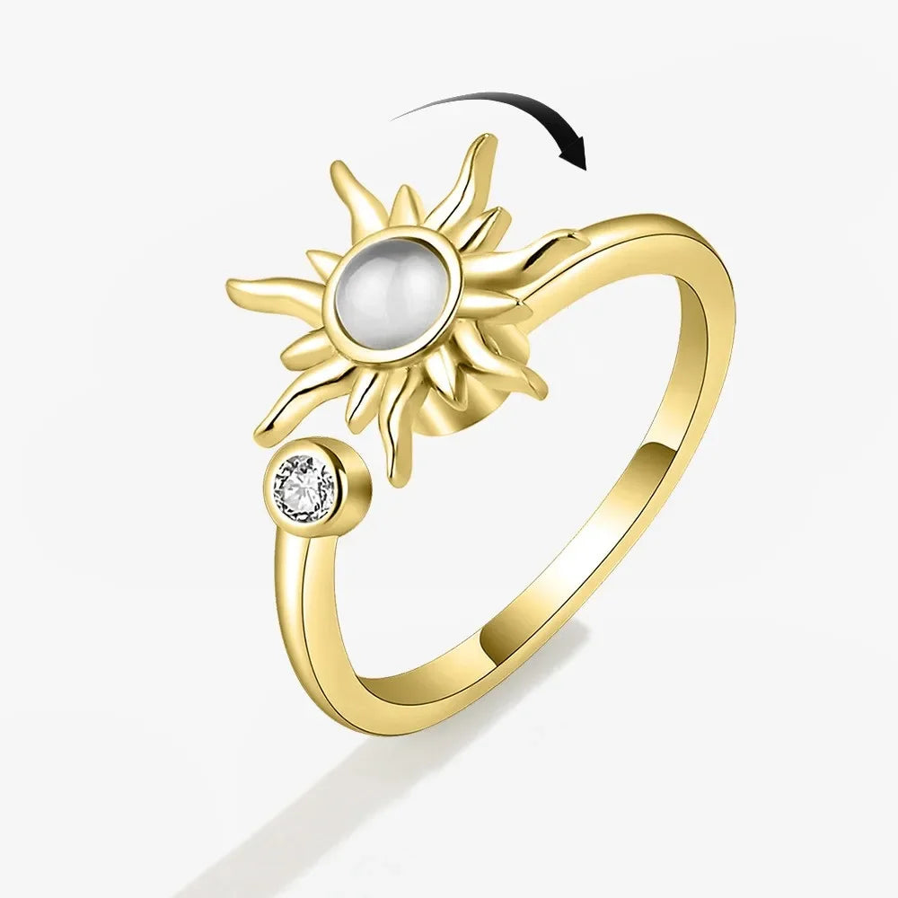 Spinner Ring Crystal Flower - Piña Colada