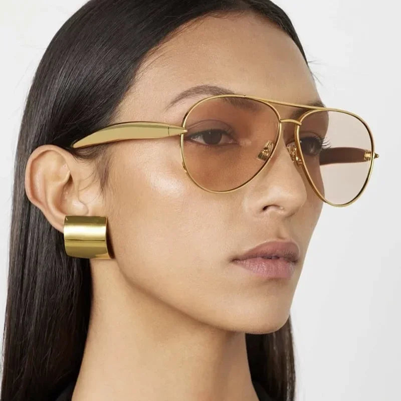 Vintage Metal Pilot Sunglasses - Piña Colada