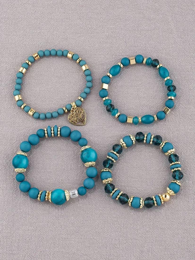 Boho Acrylic Beads Bracelet Set - Piña Colada