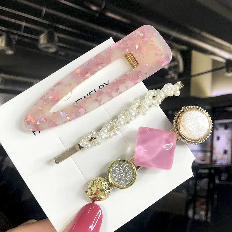 3/4pcs Set Pearl Hair Clip - Piña Colada