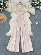 Backless Jumpsuits Women Halter Lace Up - Piña Colada