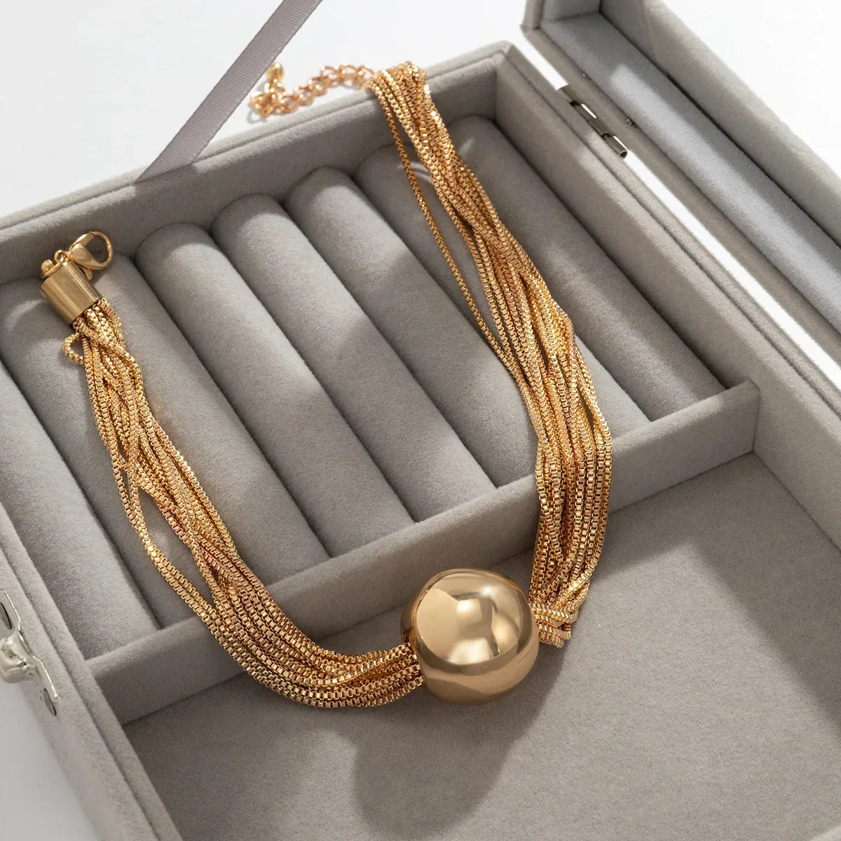Multilayer Chain Clavicle Necklace - Piña Colada