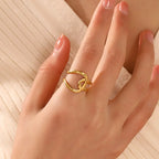 Gold Color Stainless Steel Heart Ring - Piña Colada