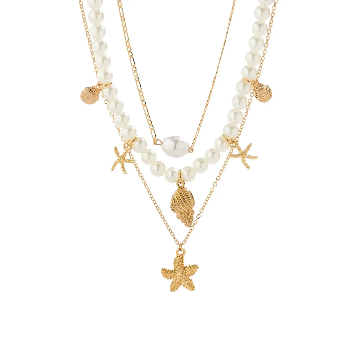 Gold Color Starfish Shape Pendant - Piña Colada