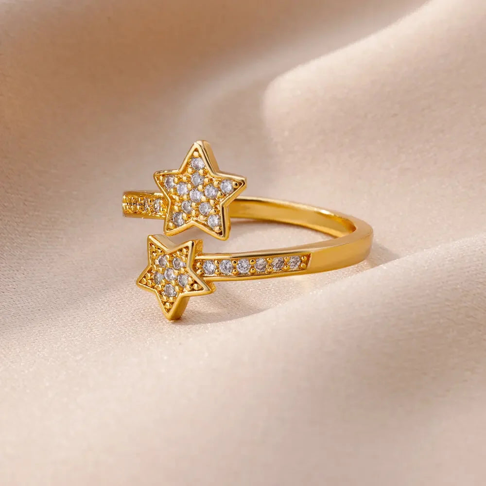 Zircon Double Star Ring - Piña Colada