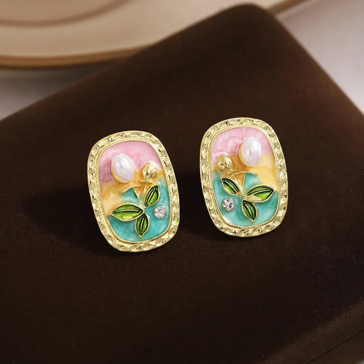 Painting Texture Earrings - Piña Colada