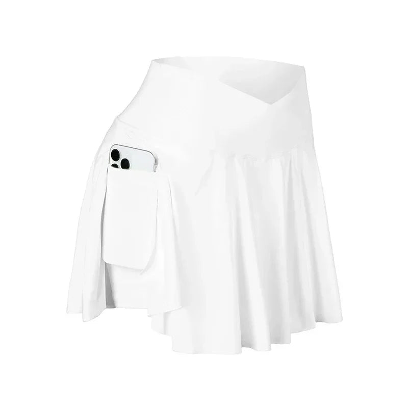 Casual A-Line Tennis Skirt with Stretch Waist - Piña Colada