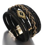 Handwoven Leather Bracelet - Piña Colada