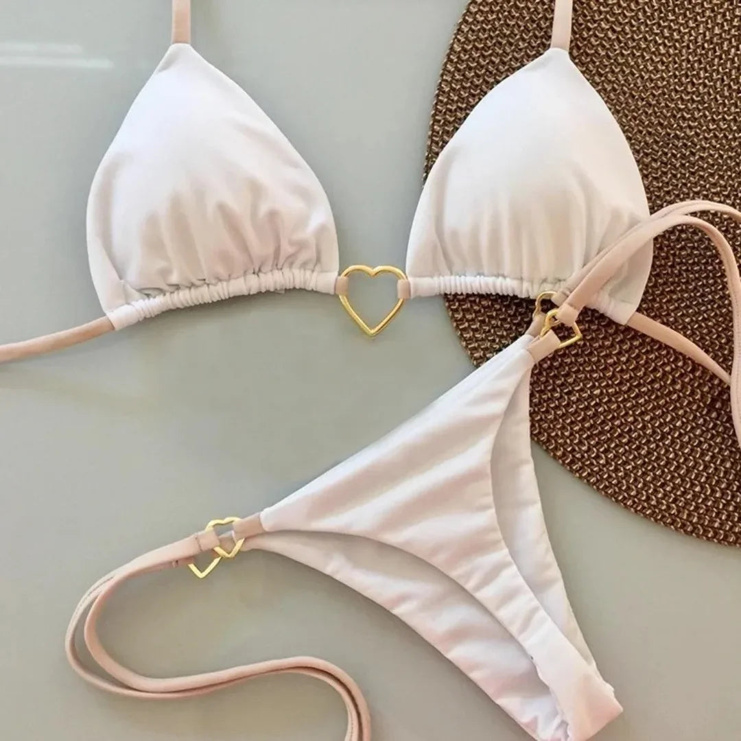 Bikini Low Waist Lace-up - Piña Colada