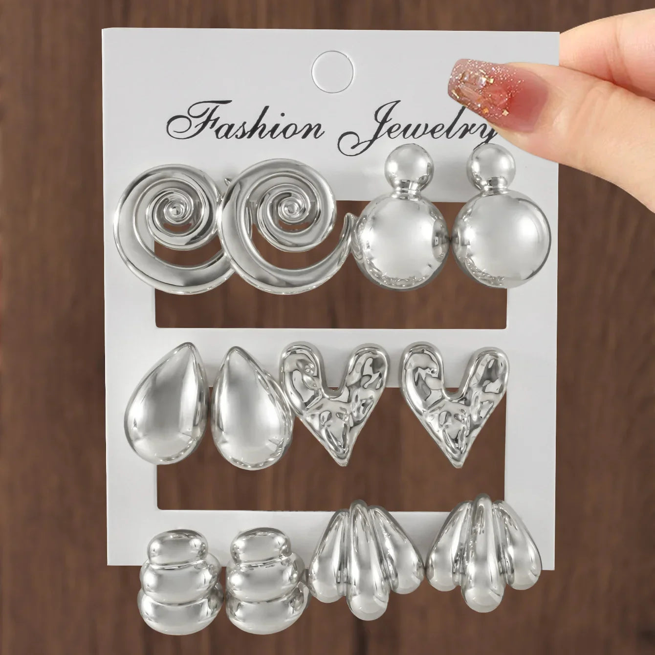 Bold Geometric Stud Earrings - Piña Colada