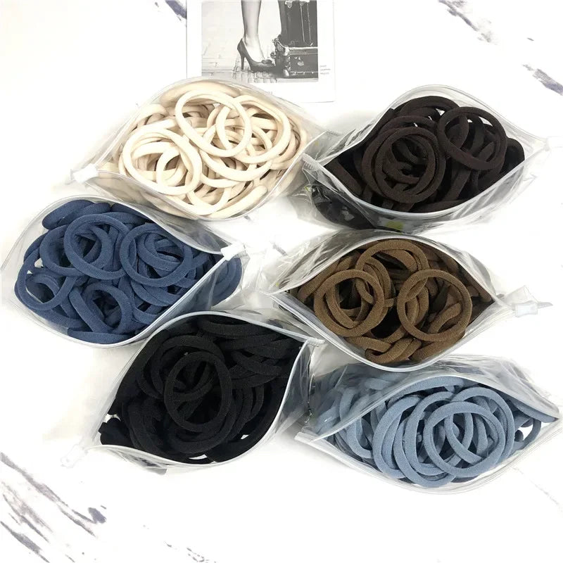 50PCS Elastic Hair Bands Set - Piña Colada