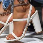 Thick Heel Sandals - Piña Colada