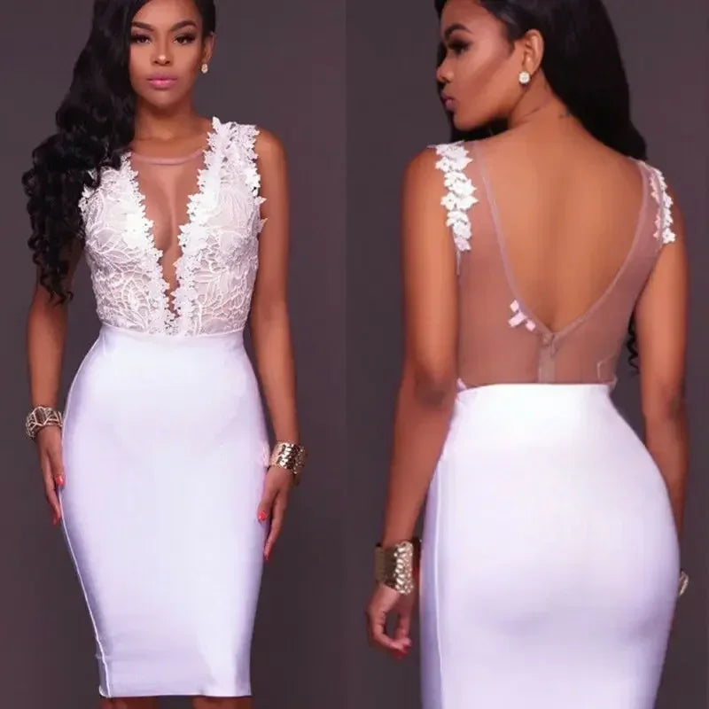 Floral Lace Backless Bodysuit - Piña Colada