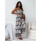 Elegan V-neck High Waist Jumpsuit - Piña Colada