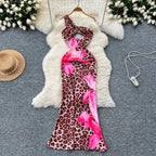 Hollow Out Shoulder Long Dress - Piña Colada