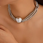 Multilayer Chain Clavicle Necklace - Piña Colada
