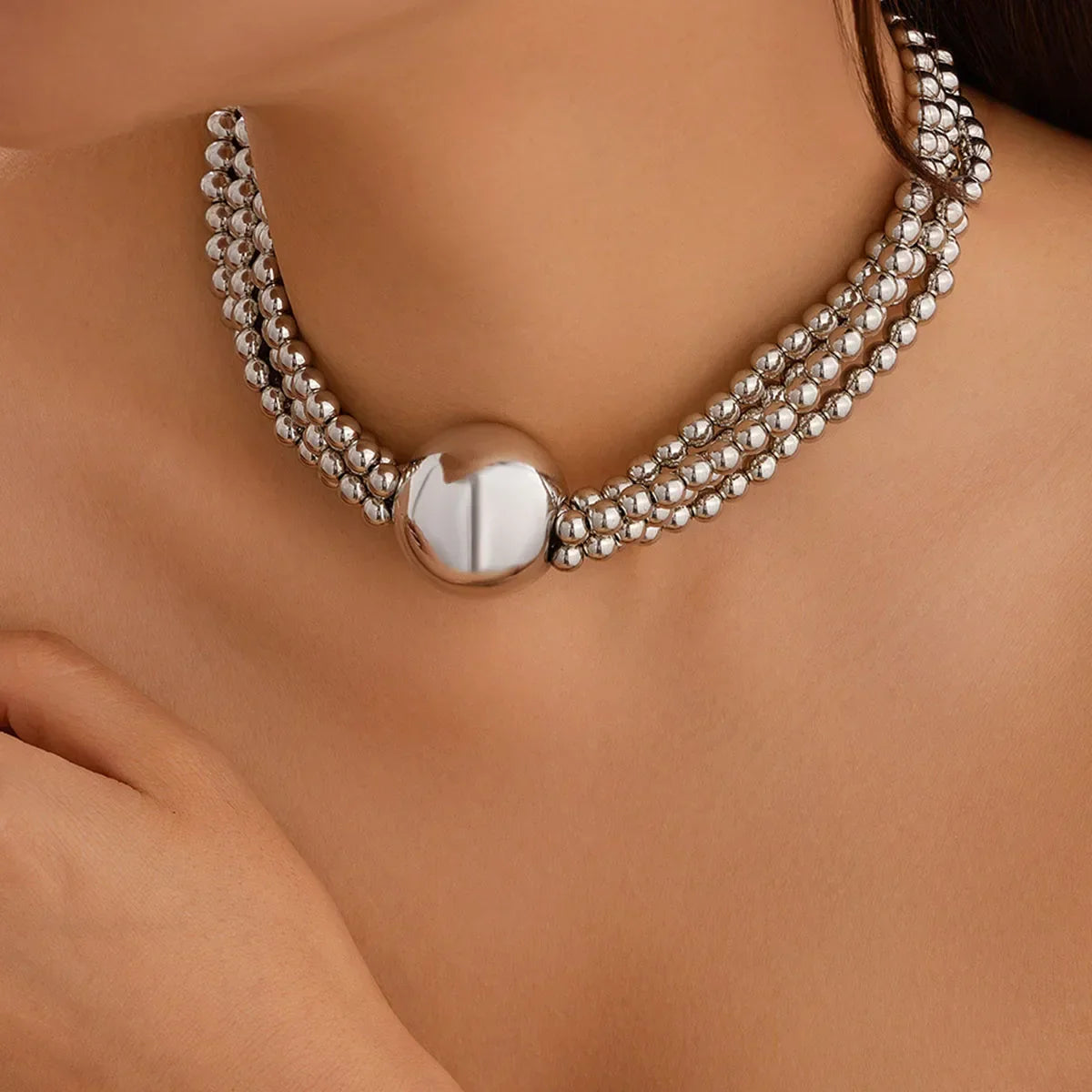 Multilayer Chain Clavicle Necklace - Piña Colada