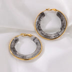 Trendy Acrylic Hoop Earrings - Piña Colada