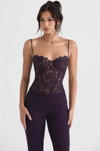 Exotic Lace Tube Top – Black & White Fishbone Pattern - Piña Colada