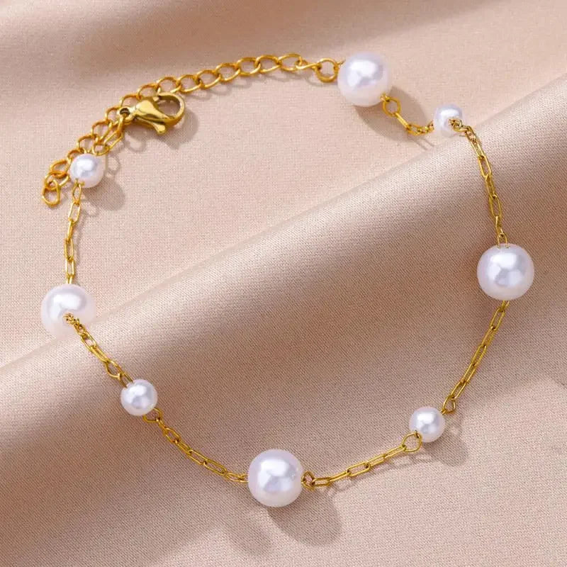 Stainless Steel Gold-Plated Anklet for Women - Piña Colada