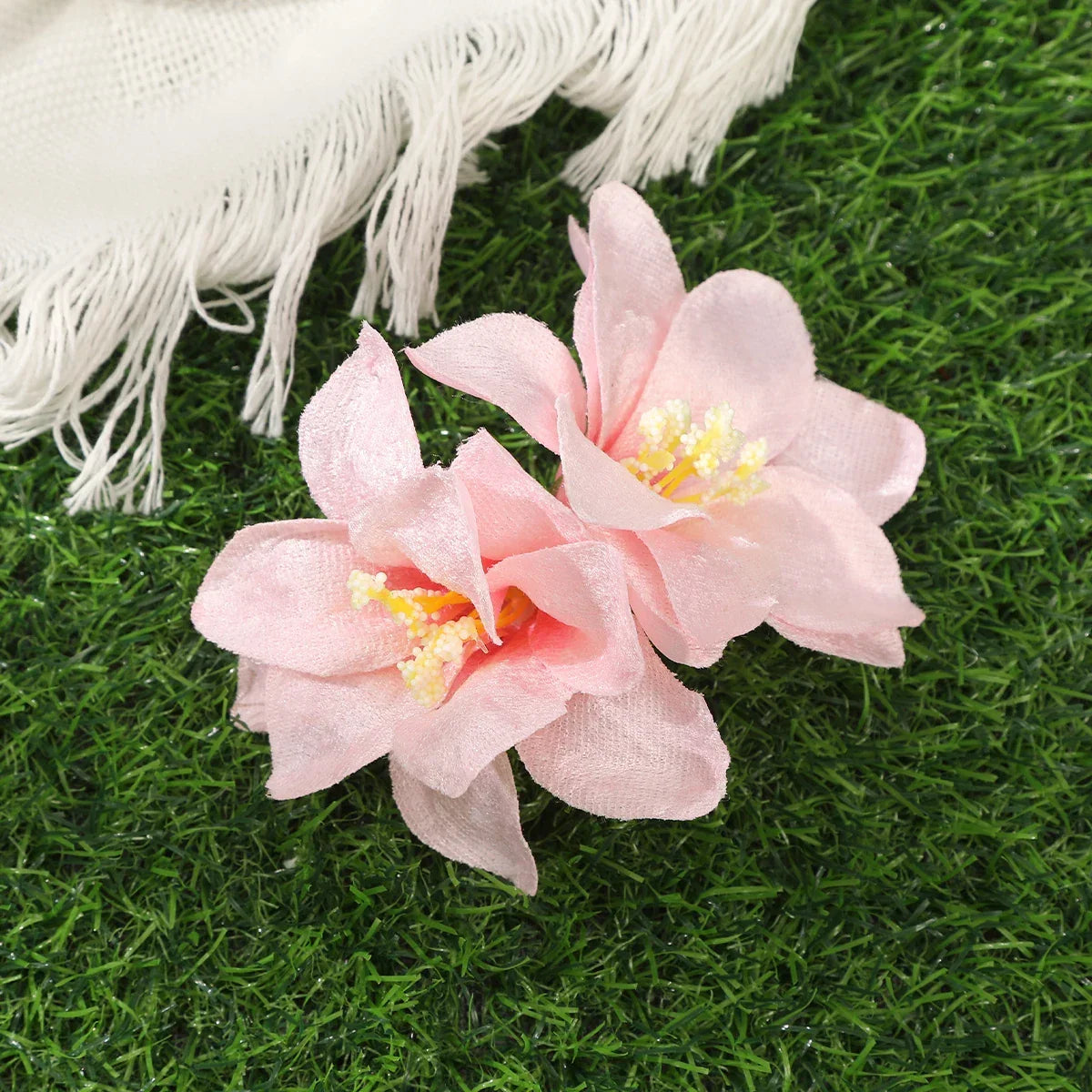 Orchid Flowers Hair Clips - Piña Colada