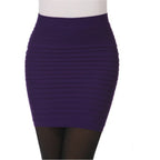 Summer Women High Waist Elastic Pleated Skirt - Piña Colada