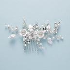 Crystal Pearl Hair Comb Clip - Piña Colada