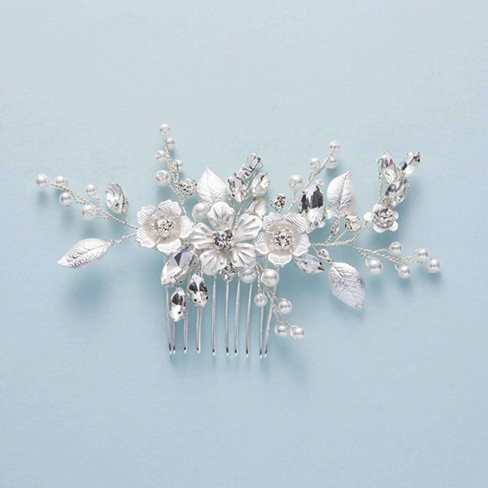 Crystal Pearl Hair Comb Clip - Piña Colada