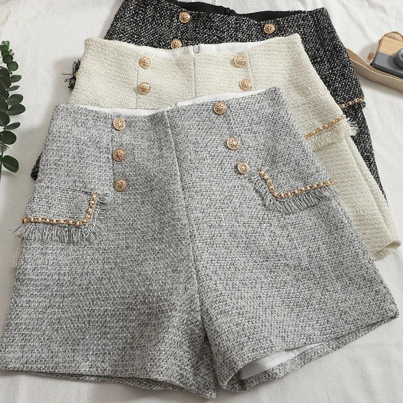High Waist Short Button Vintage A-line - Piña Colada