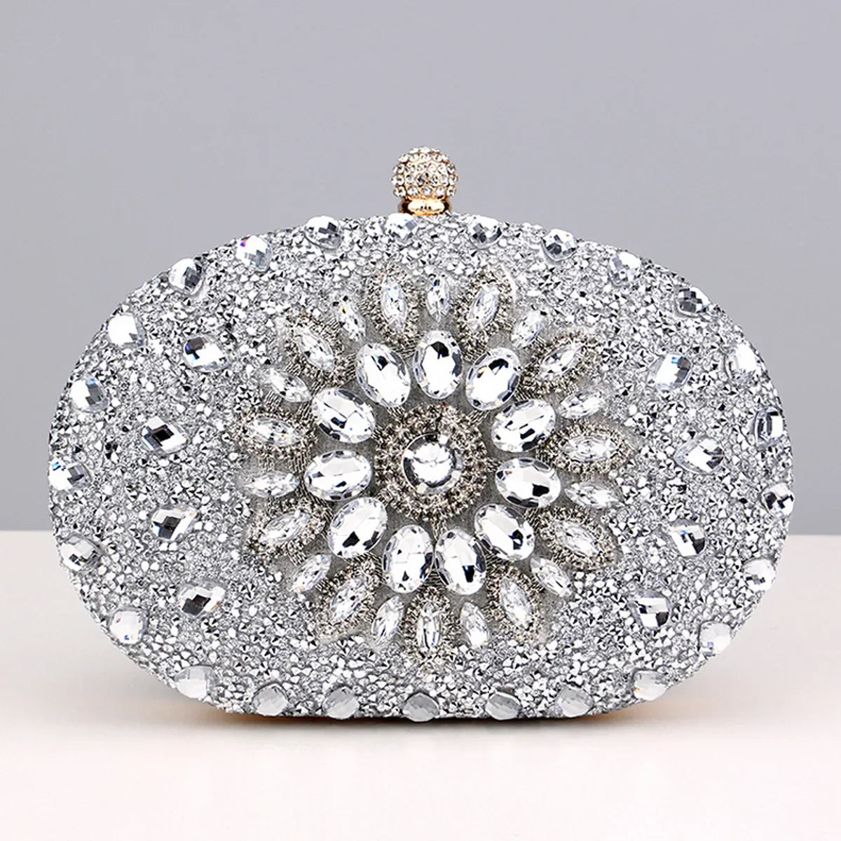 Crystal Floral Evening Clutch - Piña Colada
