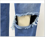 High Waist Coated Wide Leg Jeans – Street Style Elegance - Piña Colada