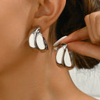 Chunky Hoop Earrings - Piña Colada