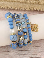 Boho Acrylic Beads Bracelet Set - Piña Colada