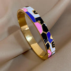Geometric Pattern Cuff Bracelet - Piña Colada
