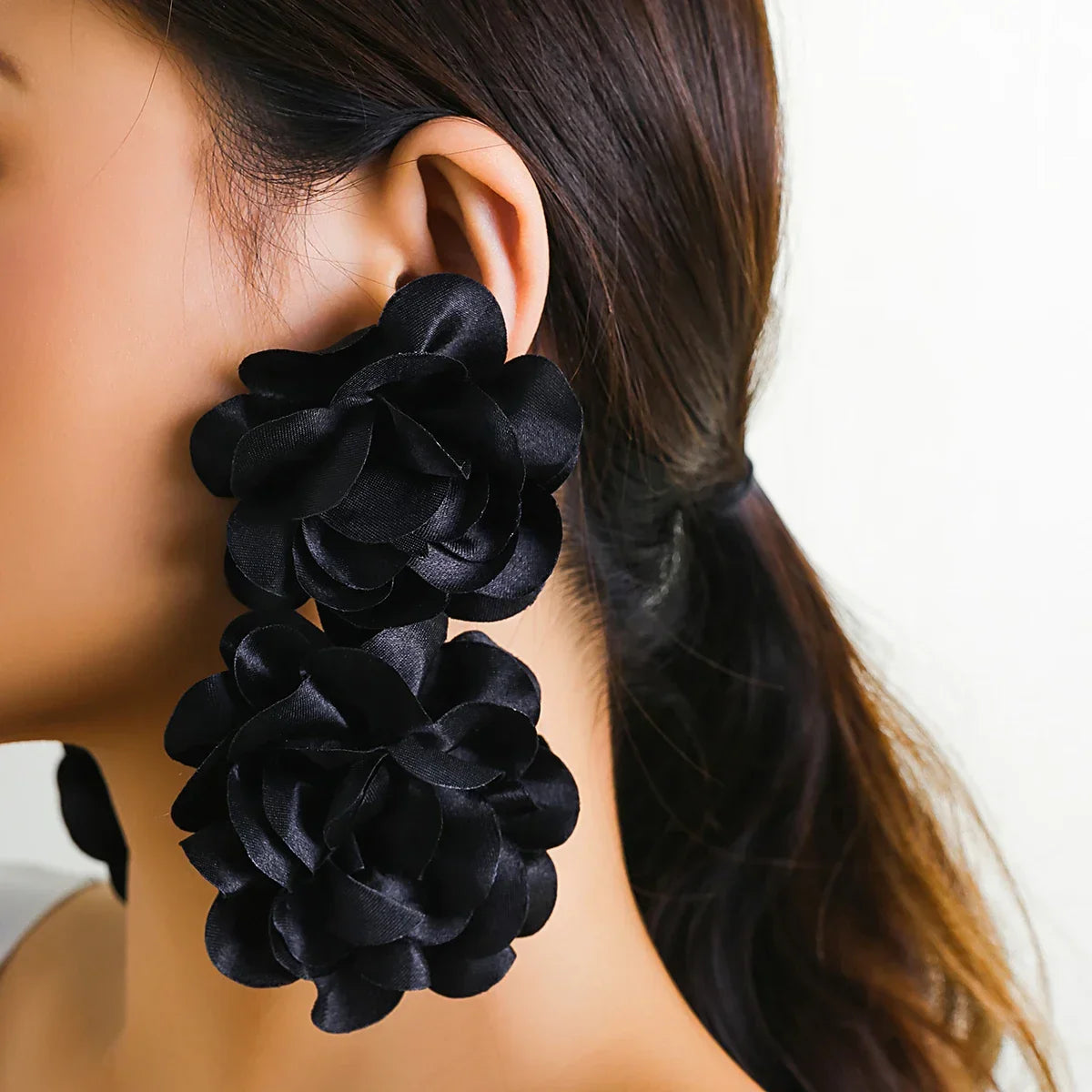 Red Big Flower Drop Earrings - Piña Colada