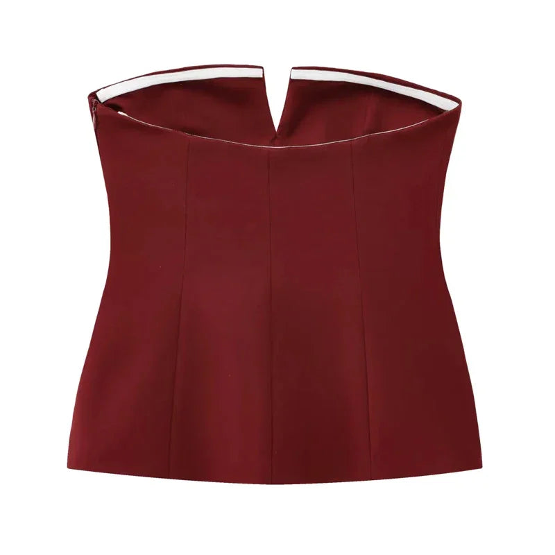 Backless Corset Tube Top – High Street Style - Piña Colada