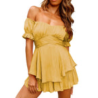 Ruffle One Neck Short Sleeve - Piña Colada