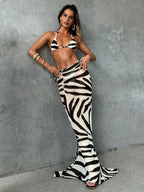 3-Piece High Waist Bikini Set with Skirt – Sexy Beachwear - Piña Colada