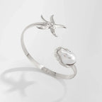 Bohemia Geometric Pearl Opening Adjustable Bracelet - Piña Colada