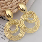 Bold Geometric Circle Drop Earrings - Piña Colada