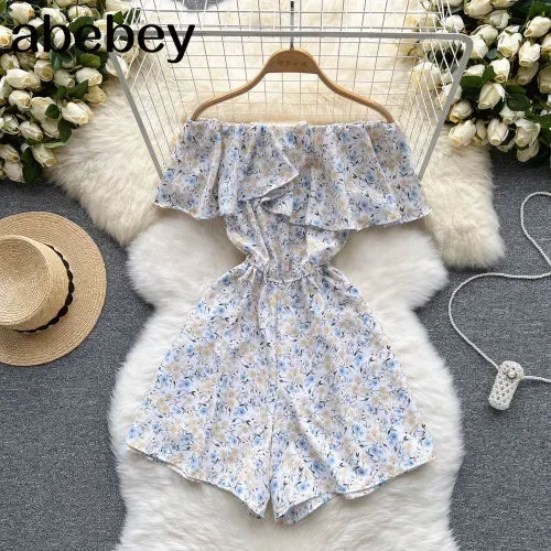Floral Jumpsuits Shorts - Piña Colada
