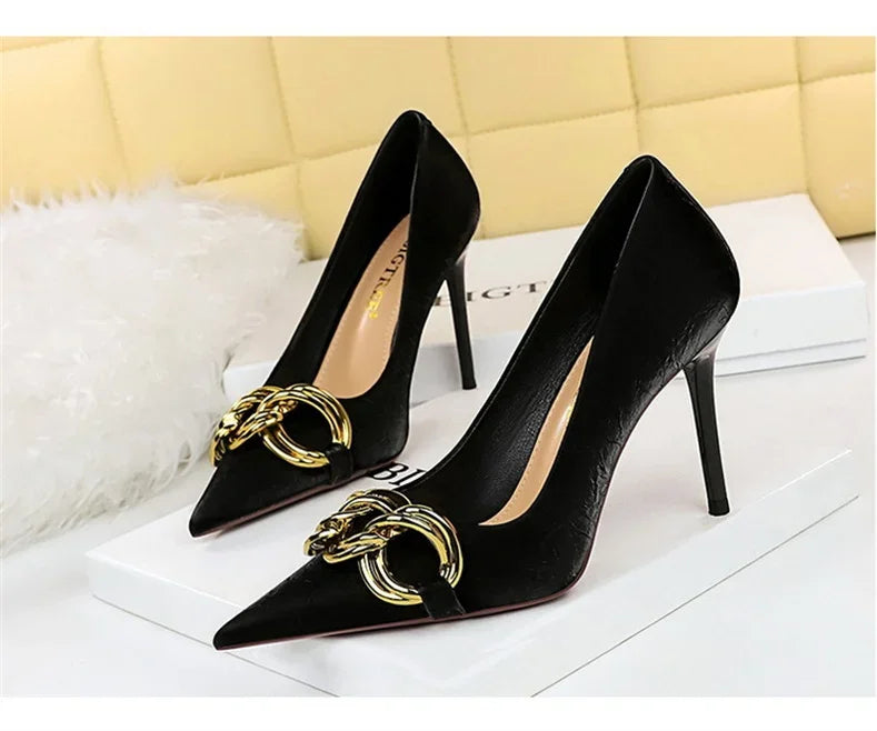 Thin High Heels Shallow Pointed - Piña Colada