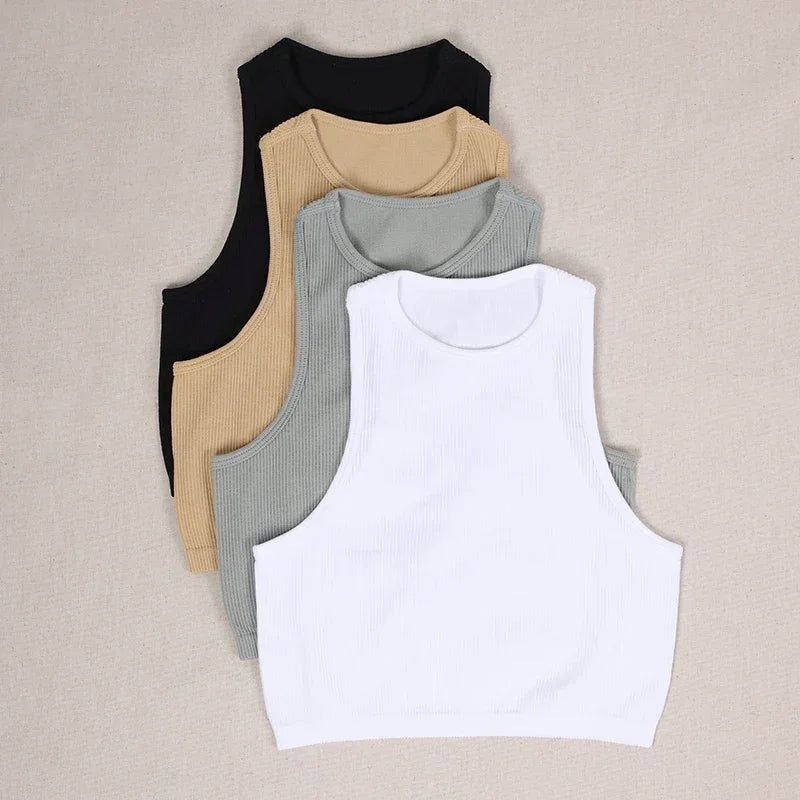 Striped Stretch Knit Tank Top - Piña Colada