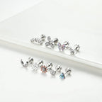 Moon-Shaped Screw-Back Stud Earring - Piña Colada