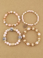 Boho Acrylic Beads Bracelet Set - Piña Colada